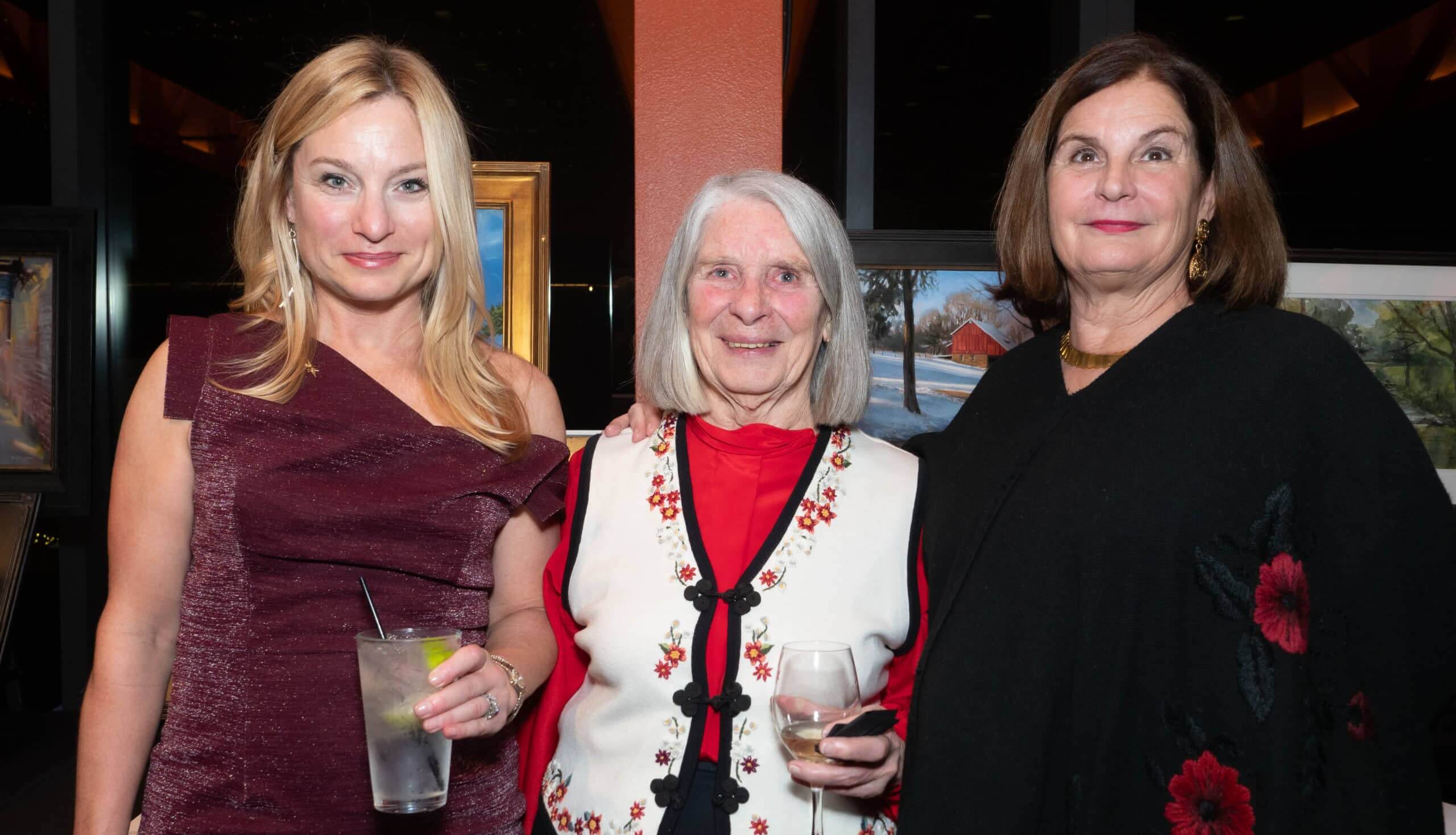 Collen Gilbert, Carol Dorey and Kathleen Weslock together at the 2023 Holiday Dinner & Auction