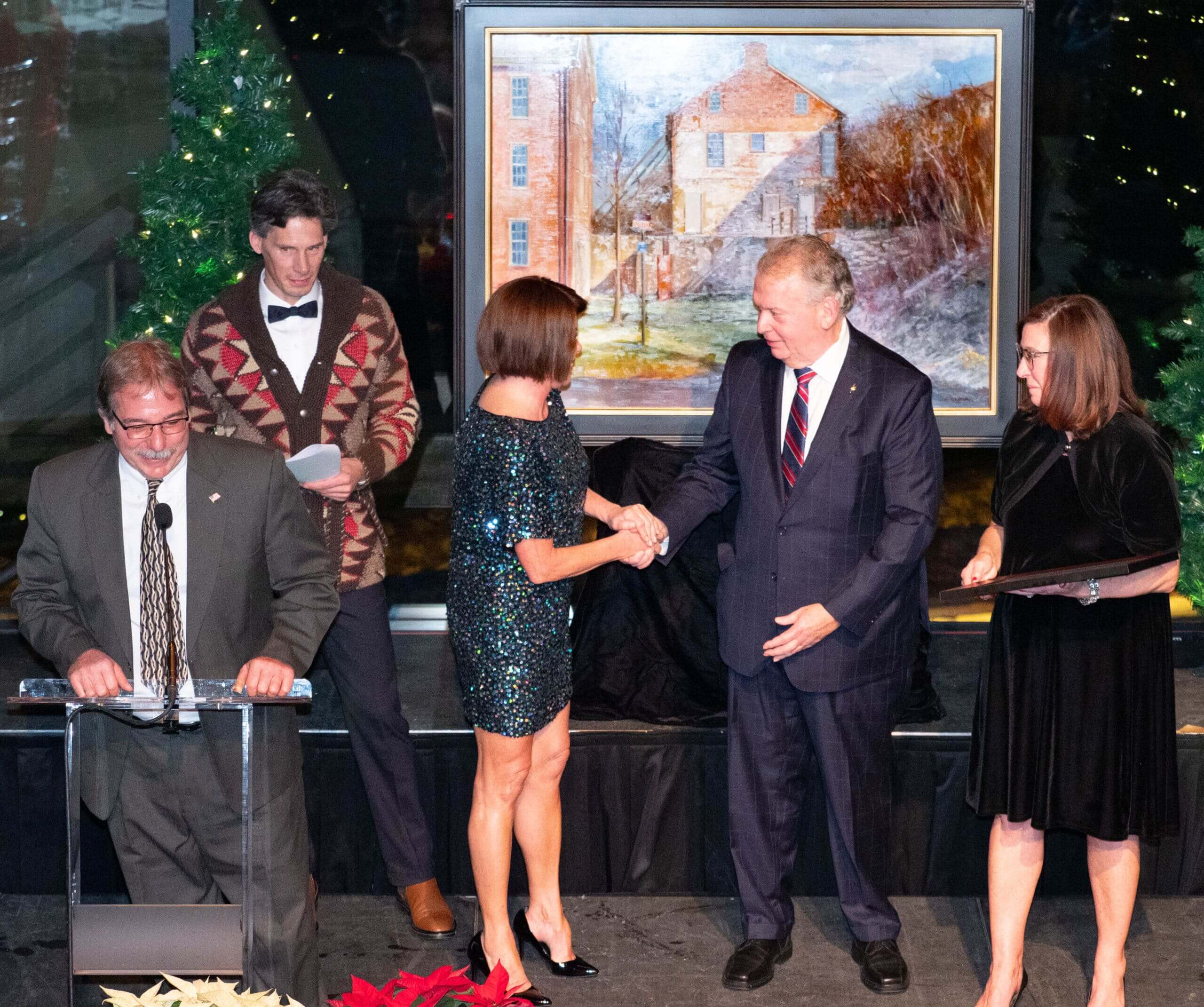 Lehigh Valley Style accepting the Business Honoree award at the Holiday Dinner & Auction