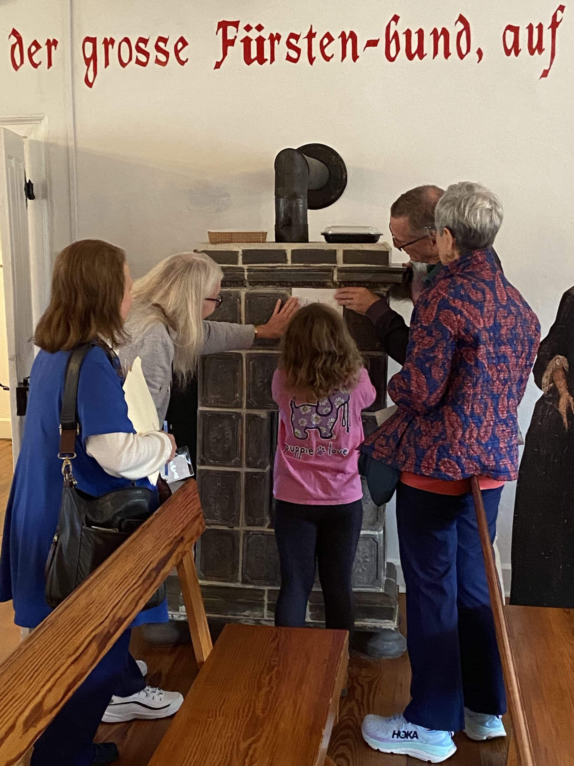 A young girl participating in Jeanette Barres Zug lecture on Moravian Soundscapes