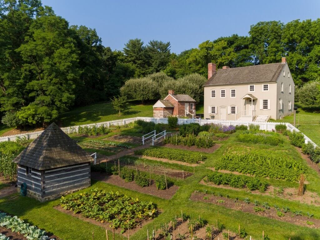 A overhead view of the Burnside Plantation and Garden on a sunny day