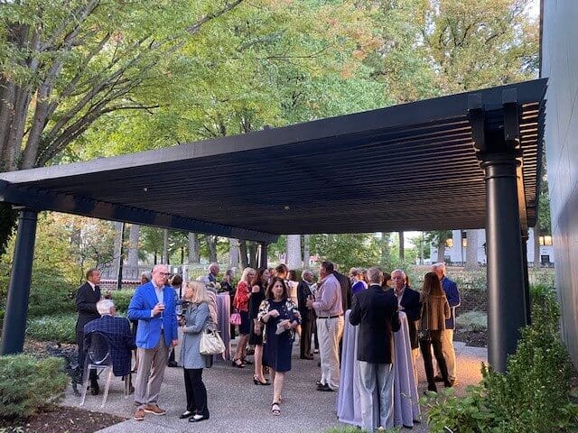 Guests gathered outside of the Kemerer Museum at the Kemerer Society members reception