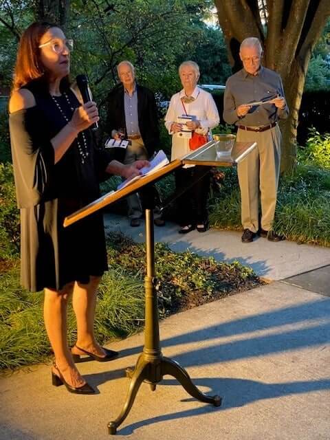 LoriAnn Wukitsch speaking to Kemerer Society members at the reception