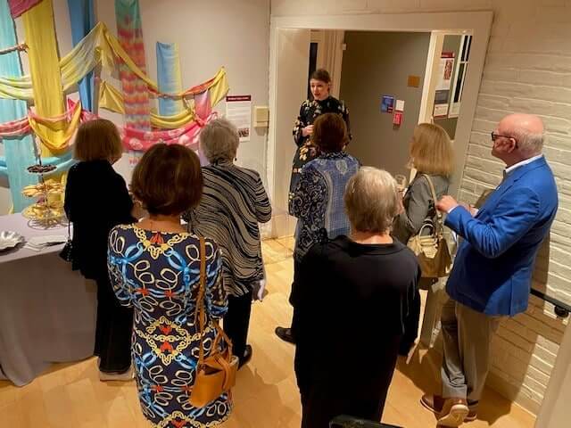 Lindsey Jancay speaking with members at the Kemerer Society reception