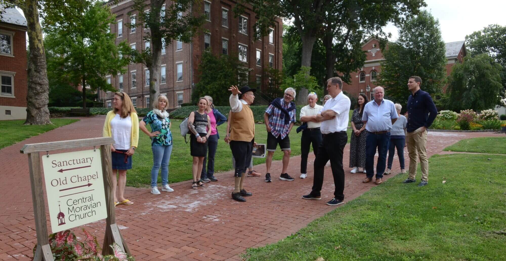 Guide giving walking tour